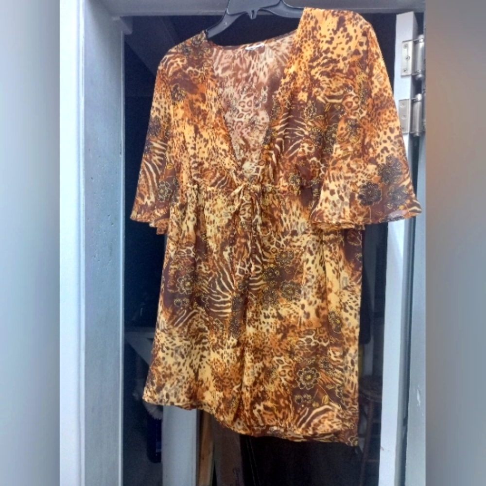 Women's leopard floral print
